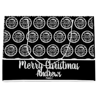 Black Whimsical Santa postage stamp