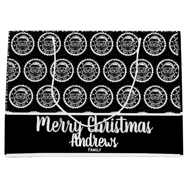 Black Whimsical Santa postage stamp (Framsidan)