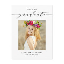 Black Whimsical Script Class of 2023 Studenten