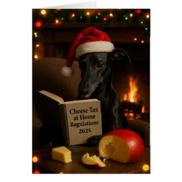 Black Whippet 'Cheese Tax' Christmas card Hälsningskort