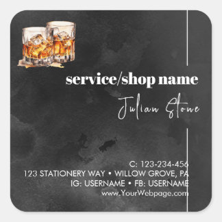 Black whiskey fyrkantigt klistermärke