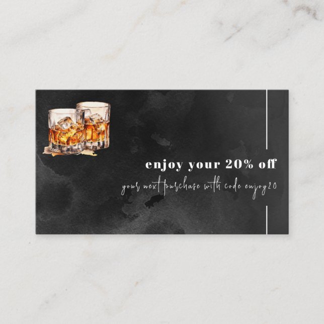 Black whiskey rabattkort (Framsida)