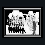 Black & White, 1920's Art Deco, Showtime Poster<br><div class="desc">Huvudsvarvning,  1920-talet,  Art Deco,  utskrift i svartvitt. Standard 11x14 visas här. Finns även i standard 8x10 och 16x20,  samt på arbetsyta och andra Zazzle-produkter.</div>