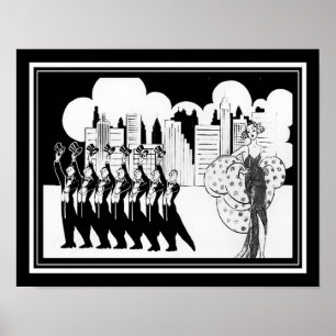 Black & White, 1920's Art Deco, Showtime Poster