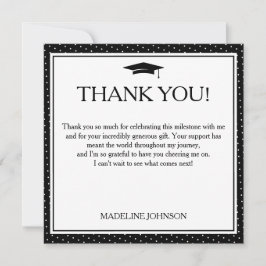 Black & White 2026 Graduation Thank You Tack Kort