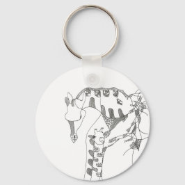 Black & white abstract stick  tapestries wood wall nyckelring