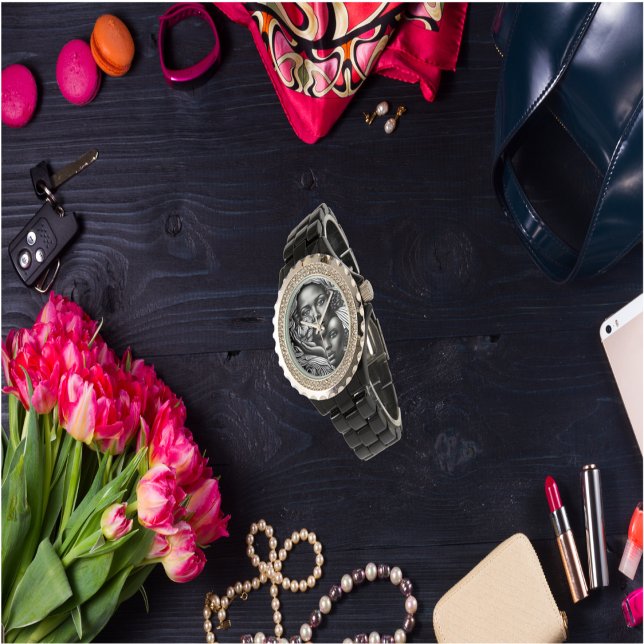 Black & White Abstrakt African American Women Armbandsur (Skapare uppladdad)