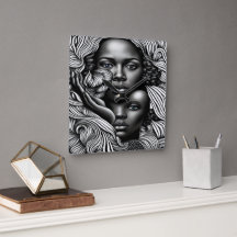 Black & White Abstrakt African American Women