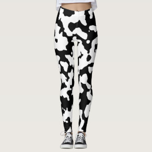 Black White Abstrakt Camo Leggings