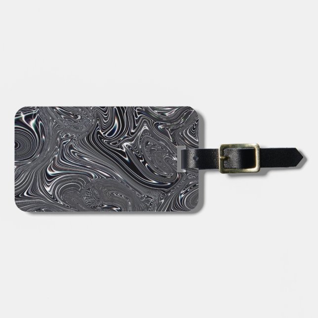 Black & White Abstrakt Digital Art Bagagebricka (Horisontell Framsida)