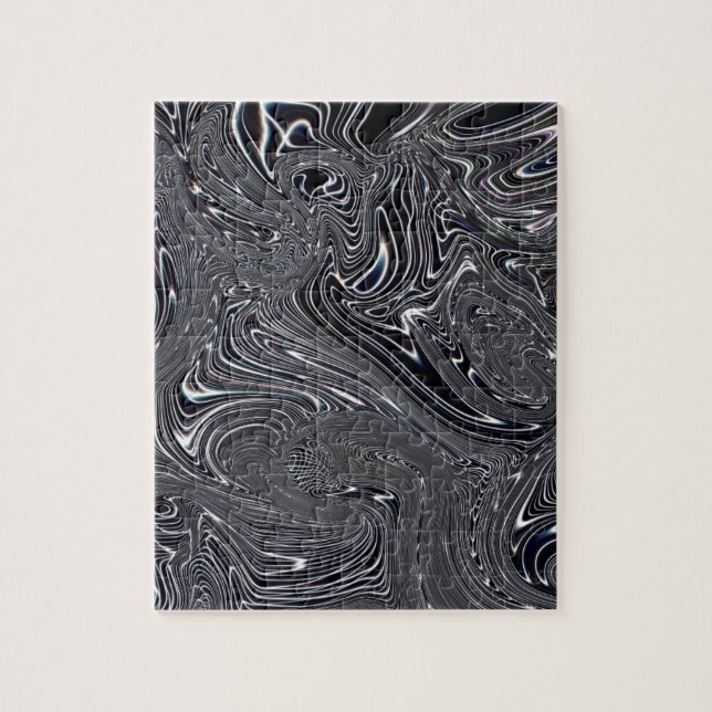 Black & White Abstrakt Digital Art Pussel (Vertikal)