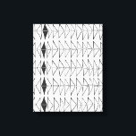 Black White Abstrakt Linjer Shapes Artsy Mönster Canvastryck<br><div class="desc">En modern minimalistisk abstrakt utformning av linjer som bildar organiska triangelformer i svart och vitt.</div>