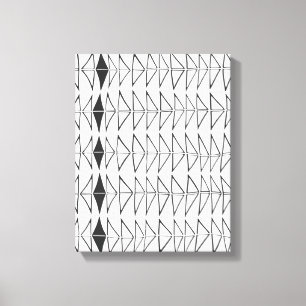 Black White Abstrakt Linjer Shapes Artsy Mönster Canvastryck