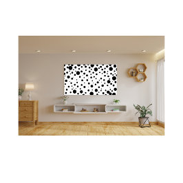 Black White Abstrakt Polka Dot Mönster Modern Fototryck