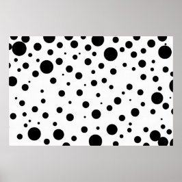 Black White Abstrakt Polka Dot Mönster Modern Poster