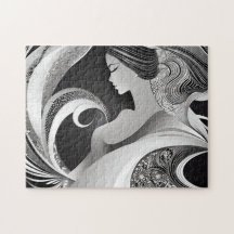Black & White Abstrakt Swirl of Modern Beauty