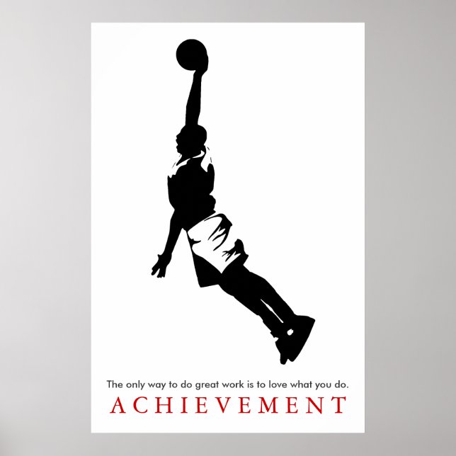 Black White Achievational Basketball Poster (Framsidan)