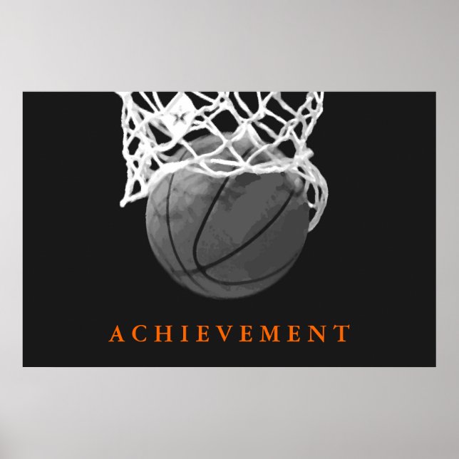 Black White Achievement Basketball Poster (Framsidan)
