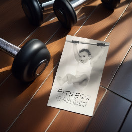 Black White Adsible Baby Fitness Personal Trainer Visitkort