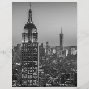 Black & White Aerial View New York City Night