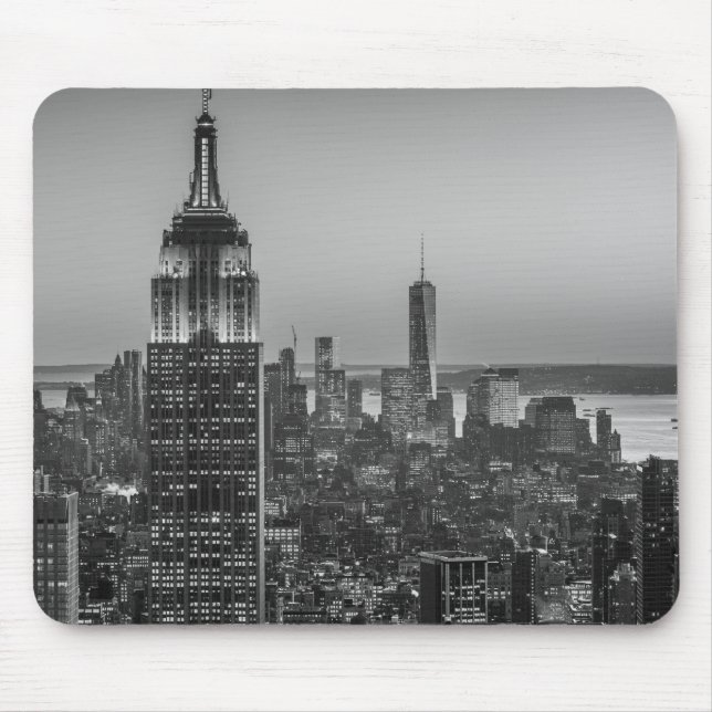 Black & White Aerial View New York City Night Musmatta (Framsidan)