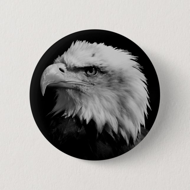 Black White American Eagle Ledarskap Motivering Knapp (Framsida)