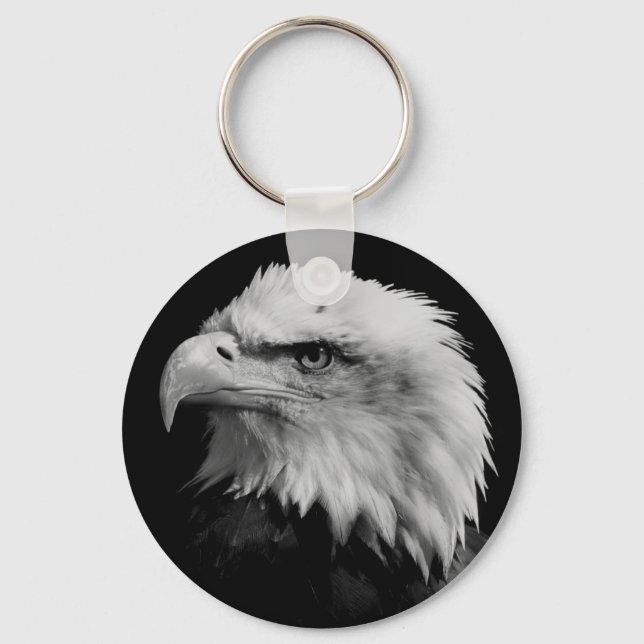 Black White American Eagle Ledarskap Motivering Nyckelring (Framsida)
