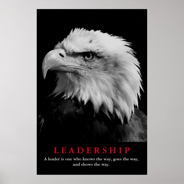 Black White American Eagle Ledarskap Motivering Poster (Framsidan)
