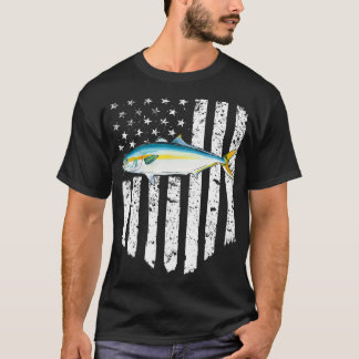 Black White American Flag Yellowtail 4th Of July F T Shirt