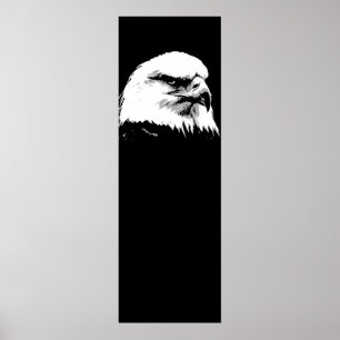 Black White American Örn Pop Art Poster