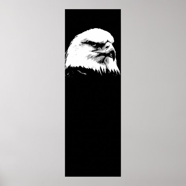 Black White American Örn Pop Art Poster (Framsidan)