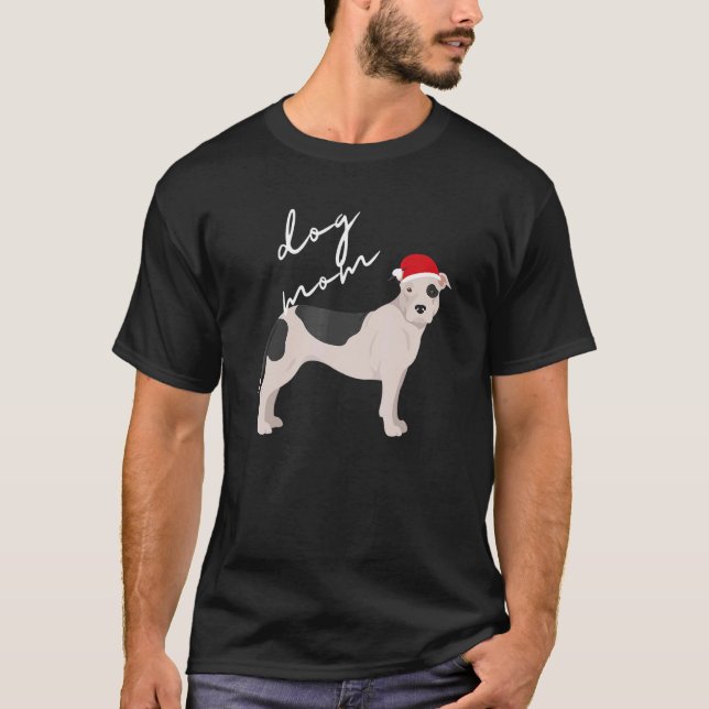 Black & White American Pit Bull Terrier Hund Mamma T Shirt (Framsida)