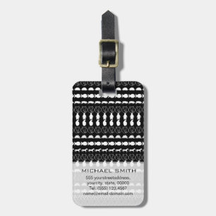 Black White Animals Modern Rand Mönster Bagagebricka
