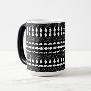 Black White Animals Modern Rand Mönster Magisk Mugg