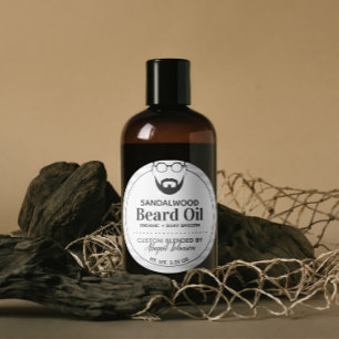 Black & White Anpassningsbar Blended Manar Beard O Runt Klistermärke