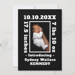 Black White Anpassningsbar Foto Hej Baby Newborn B Meddelande