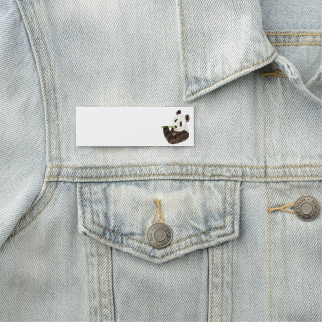 Black & White Asia Panda Bear Animal Namnbricka (På plats)