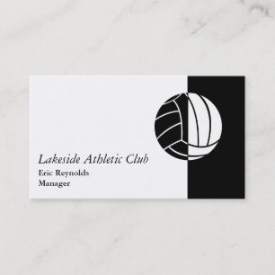 Black White Athletic Boll Logotyp Visitkort
