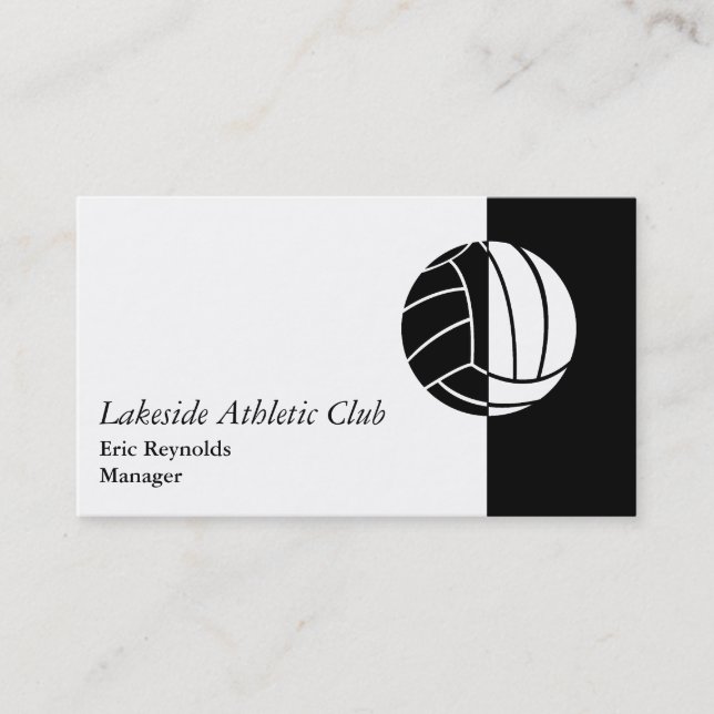 Black White Athletic Boll Logotyp Visitkort (Framsida)