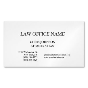 Black & White Attorney på Law Affärskort Magnetiska Visitkort
