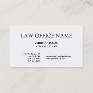 Black & White Attorney på Law Affärskort Visitkort