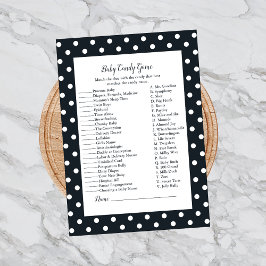 Black White Baby Bow Baby Candy Baby Shower Game Inbjudningar