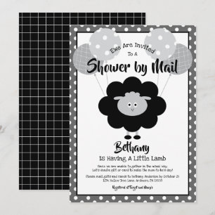Black White Baby Shower by Mail Lamb Chic Modern Inbjudningar