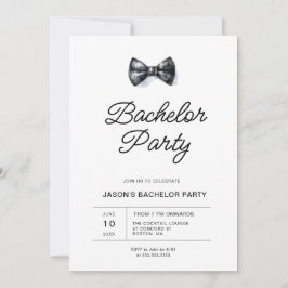 Black & White Bachelor Party Inbjudningar