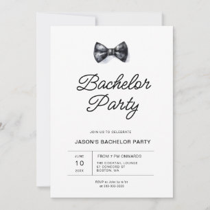 Black & White Bachelor Party Inbjudningar