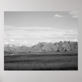 Black & White Badlands liggande 16 x 20 Poster