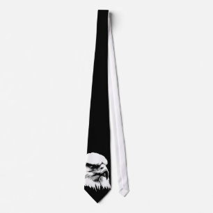 Black & White Bald American Eagle Neck Tie Slips