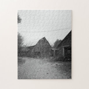Black & White Barn Photo Pussel
