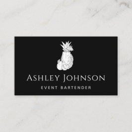 Black & White Bartender Tropical Exotic Cocktail Visitkort