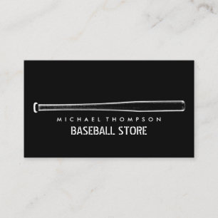 Black & White Baseball Fladdermus, Baseball Player Visitkort